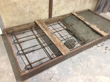mason stove- rebar foundation slab